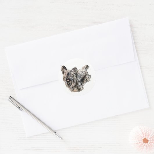 Sticker Rond Skye Terrier (Enveloppe)