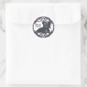Sticker Rond Skye Terrier dans l'entrelacs celtique (Sac)