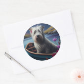 Sticker Rond Skye Terrier sur une pagaie : une aventure Pittore (Enveloppe)