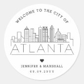 Sticker Rond Skyline Atlanta | Accueil Mariage (Devant)