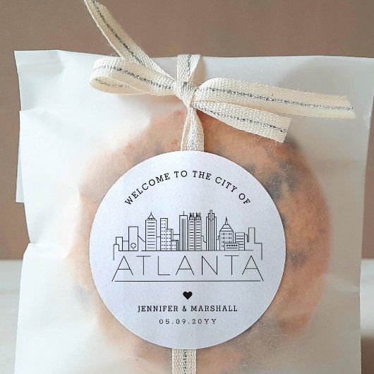 Sticker Rond Skyline Atlanta | Accueil Mariage