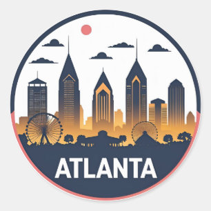 Sticker Rond Skyline Atlanta Georgia