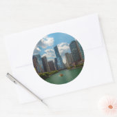 Sticker Rond Skyline Chicago (Enveloppe)