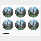 Sticker Rond Skyline Chicago (Feuille)