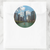 Sticker Rond Skyline Chicago (Sac)