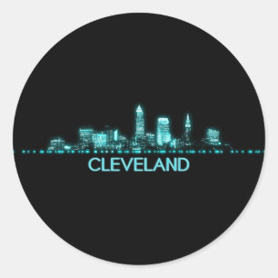 Sticker Rond Skyline Cleveland