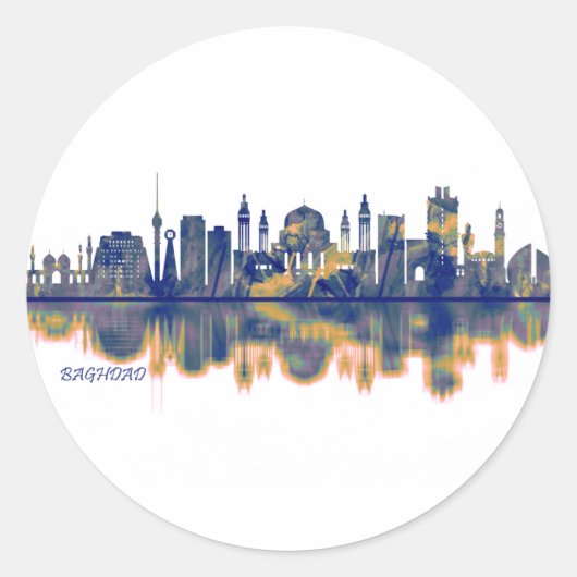 Sticker Rond Skyline de Baghdad (Devant)