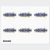 Sticker Rond Skyline de Baghdad (Feuille)