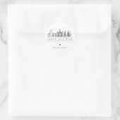Sticker Rond Skyline de Barcelone | Date Mariage (Sac)