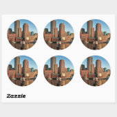 Sticker Rond Skyline de Boston (Feuille)