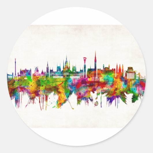 Sticker Rond Skyline de Budapest (Devant)