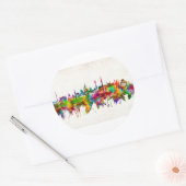 Sticker Rond Skyline de Budapest (Enveloppe)