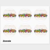 Sticker Rond Skyline de Budapest (Feuille)