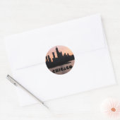 Sticker Rond Skyline de Chicago (Enveloppe)