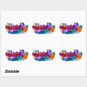 Sticker Rond Skyline de Guatemala (Feuille)