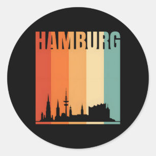 Sticker Rond Skyline de Hambourg