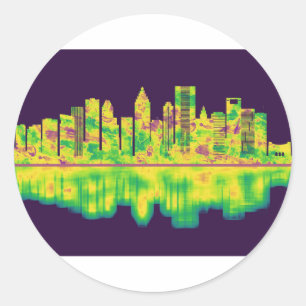 Sticker Rond Skyline de Houston