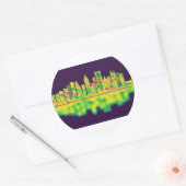 Sticker Rond Skyline de Houston (Enveloppe)