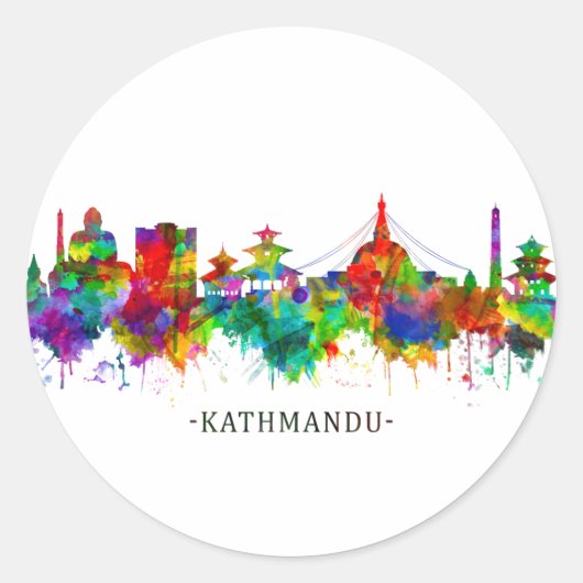Sticker Rond Skyline de Katmandou (Devant)
