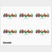 Sticker Rond Skyline de Katmandou (Feuille)