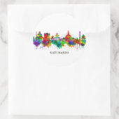 Sticker Rond Skyline de Katmandou (Sac)