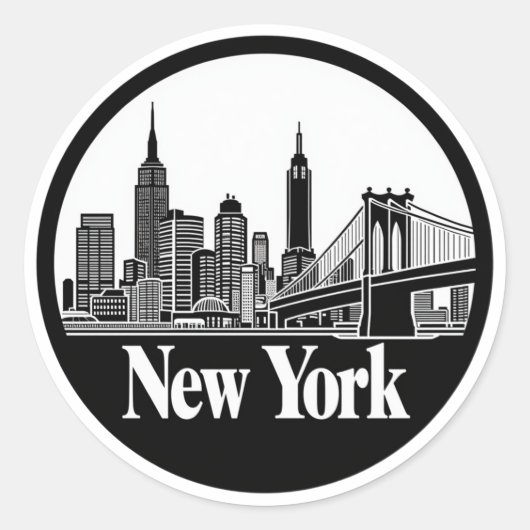 Sticker Rond Skyline de New York (Devant)