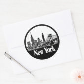 Sticker Rond Skyline de New York (Enveloppe)