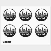 Sticker Rond Skyline de New York (Feuille)