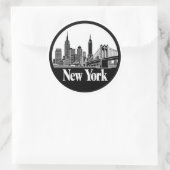 Sticker Rond Skyline de New York (Sac)