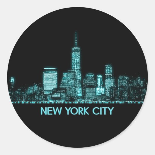 Sticker Rond Skyline de New York (Devant)