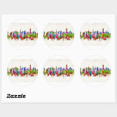 Sticker Rond Skyline de New York (Feuille)