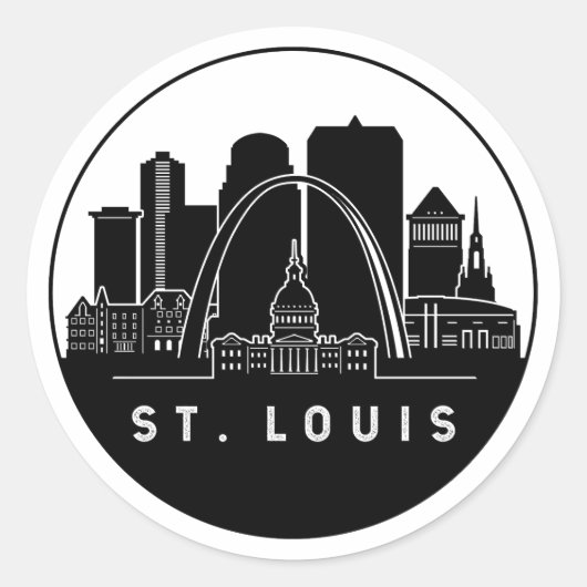 Sticker Rond Skyline de Saint-Louis Missouri (Devant)