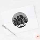 Sticker Rond Skyline de Saint-Louis Missouri (Enveloppe)