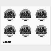 Sticker Rond Skyline de Saint-Louis Missouri (Feuille)