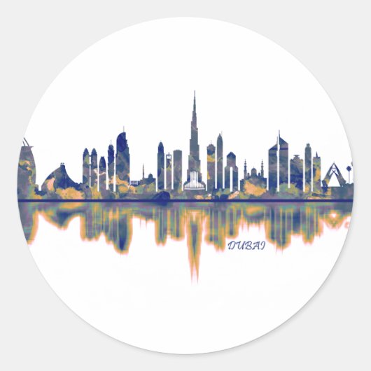 Sticker Rond Skyline Dubaï (Devant)