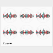 Sticker Rond Skyline Dubai UAE (Feuille)