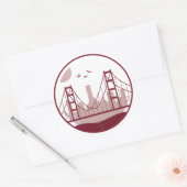 Sticker Rond Skyline Golden Gate Bridge (Enveloppe)