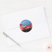Sticker Rond skyline montgolfière (Enveloppe)