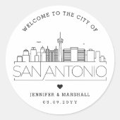 Sticker Rond Skyline San Antonio | Accueil Mariage (Devant)