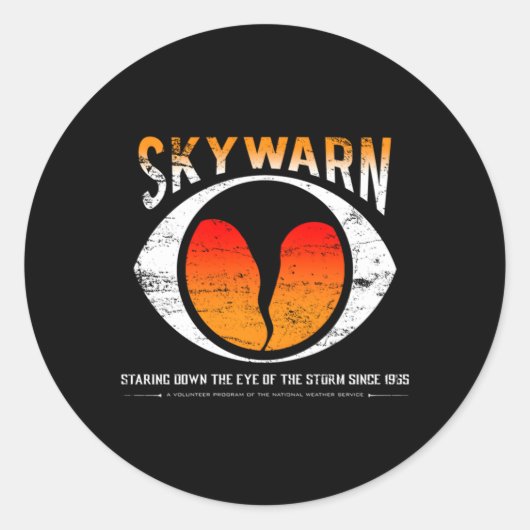 Sticker Rond Skywarn Distress Disponible Également Comme Non-Di (Devant)