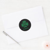 Sticker Rond Slainte Celtic Knot Shamrock irlandais Shamrock ve (Enveloppe)