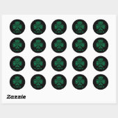 Sticker Rond Slainte Irlandais Vert Shamrock Celtic Knot Irland (Feuille)