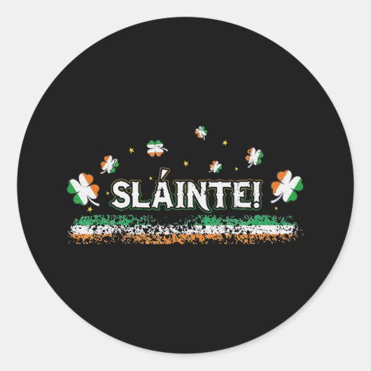 Sticker Rond Slainte Irlande Shamrock Drapeau irlandais Bravo I (Devant)
