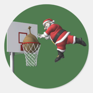 Sticker Rond Slam Dunk Père Noël