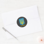 Sticker Rond Slava bouclier ukrainien jaune (Enveloppe)
