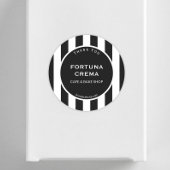 Sticker Rond Sleek Black White Stripe Business Name Thank You