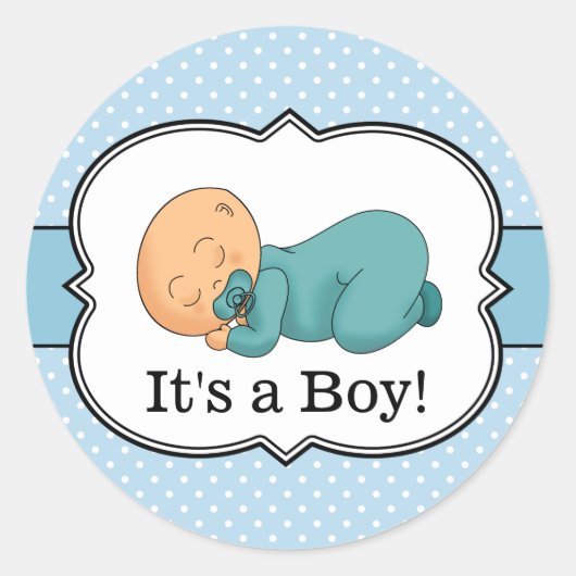 Sticker Rond Sleeping Baby C'est un chevalet rond classique gar (Devant)