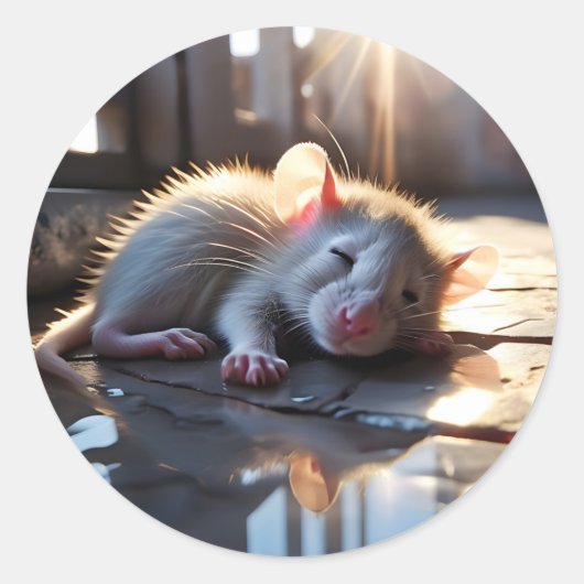 Sticker Rond Sleeping Mouse (Devant)