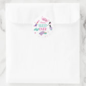 Sticker Rond Sleepover soirée rose violet entre (Sac)