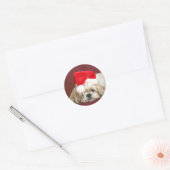 Sticker Rond Sleepy Christmas Shih Tzu (Enveloppe)